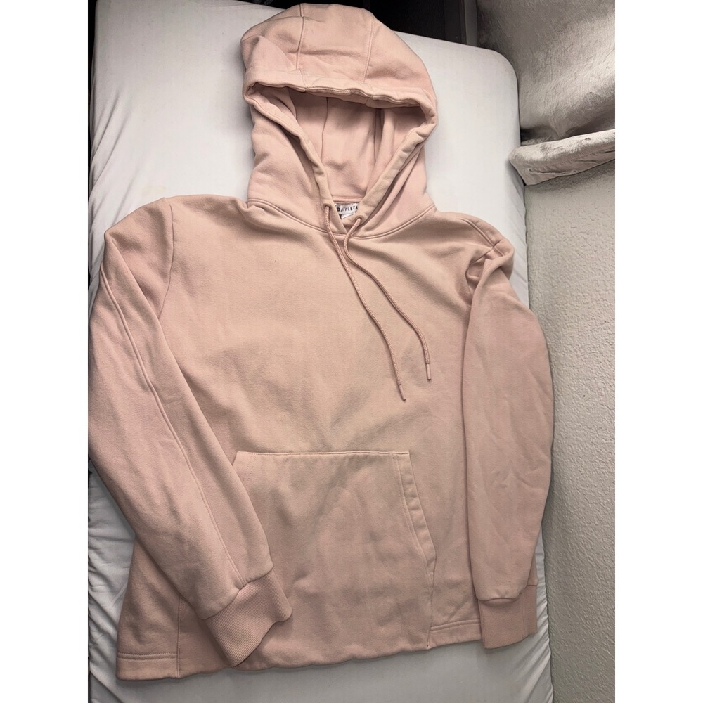 Athleta Coaster Luxe Hoodie Blush Pink Pullover Sweatshirt Small Tall